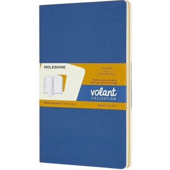 Блокнот MOLESKINE VOLANT LARGE, линейка, синий/желтый янтарный